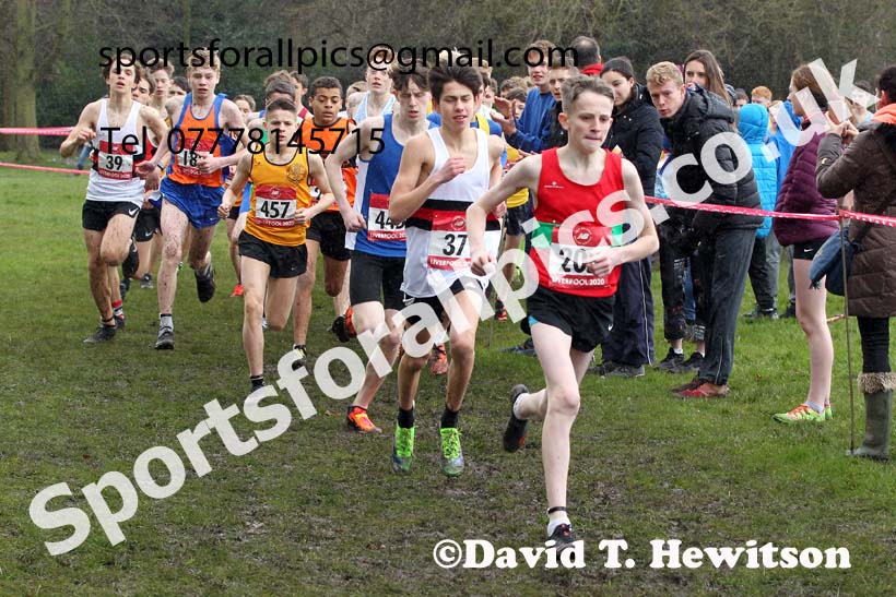 Junior boys, 2020 New Balance English Schools Champs., Sefton Park, Liverpool. Photo: David T. Hewitson/Sports for All Pics
